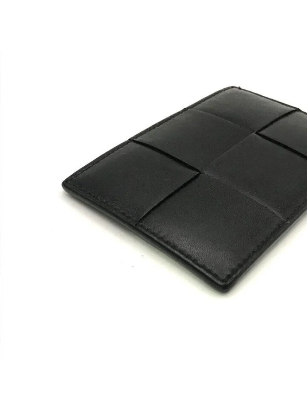 Bottega Veneta Intrecciato Leather Card Case Wallet Black